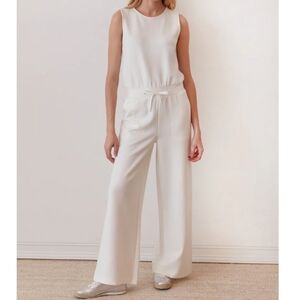 NWT Anthropologie Grey State Jax Jumpsuit In White Size Medium